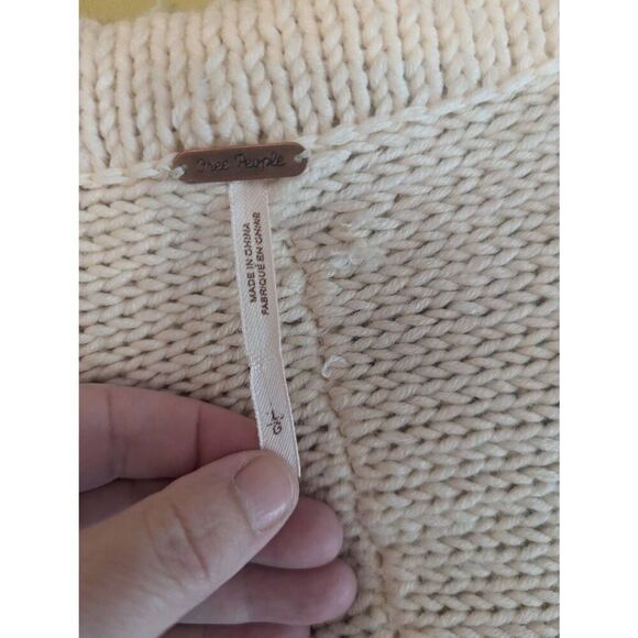 Free People Women’s Large Cream Grey Fair Isle Wool Blend Annabelle Cardigan - Picture 6 of 6